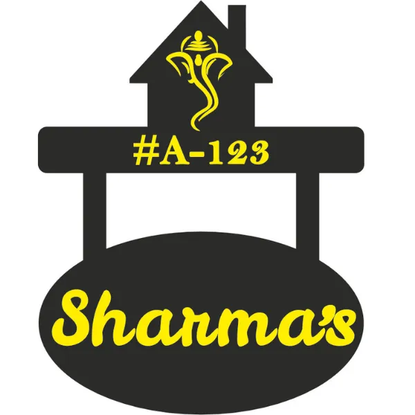 Customized Acrylic House Name Plate with House Number for Home Entrance Door Sign size in 12x18 inch