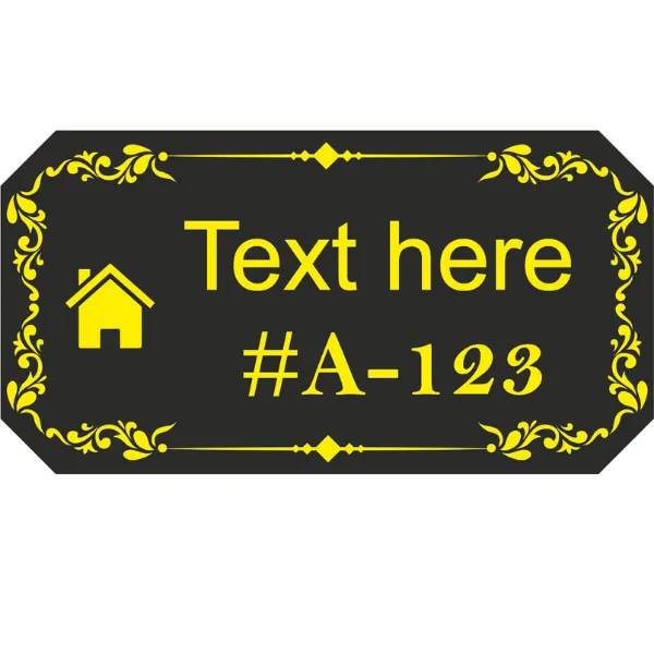 Customized Acrylic House Name Plate with House Number for Home Entrance Door Sign size in 8 x 12 inch