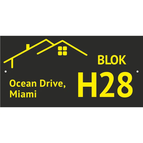 Customized Acrylic House Name Plate with House Number for Home Entrance Door Sign size in 8 x 12 inch