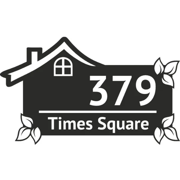 Customized Acrylic House Name Plate with House Number for Home Entrance Door Sign size in 12 x 18 inch