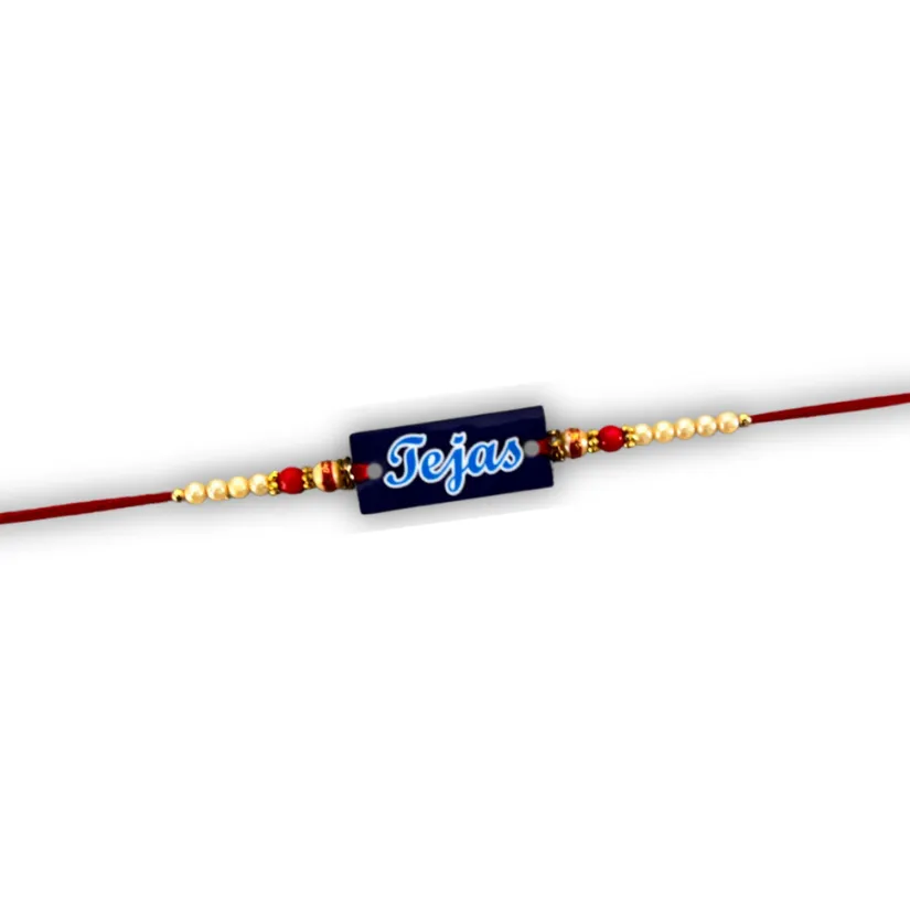 Personalized Photo Rakhi for Brother – Custom Picture Rakhi with Colorful Beads | Handmade Raksha Bandhan Gift pack of 1