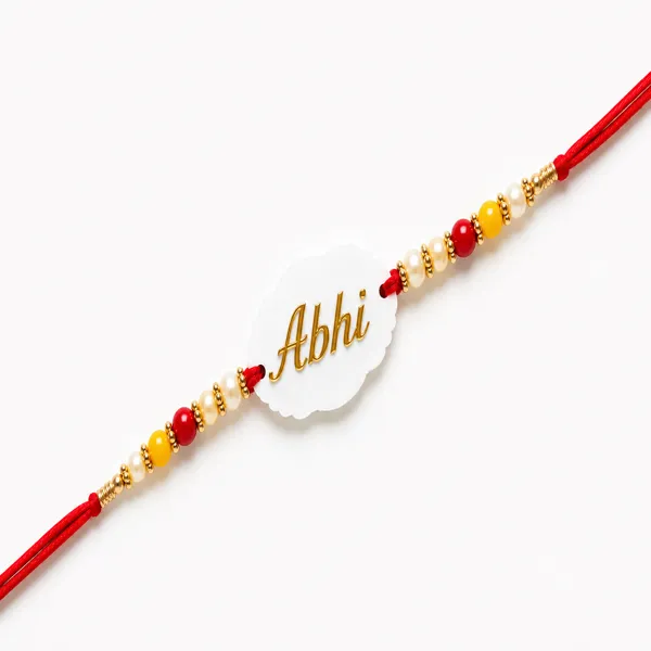 Apnatohfa Personalized Name Rakhi for Brother with Premium Acrylic Name Plate pack of 1