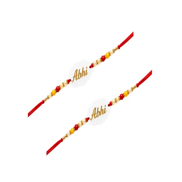 Apnatohfa Personalized Name Rakhi for Brother with Premium Acrylic Name Plate pack of 2