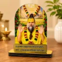 Apnatohfa premanand Ji Blessing Wooden Tabletop Frame with Sanskrit Shloka | Premium MDF Spiritual Desk Decor Stand for Home Temple, Office & Meditation Room