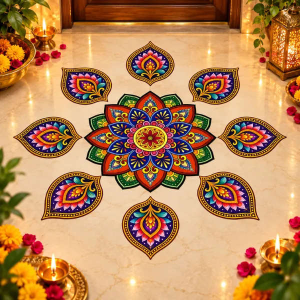 leaf rangoli