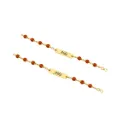 Personalized Name Rakhi for Brother – Custom Acrylic Name Rakhi with Beads & Red Thread set of 2