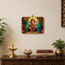 Premium Golden Frame, Pearl Wall Painting for Living Room, Bedroom, Office Decor, Pearl Wall Art Frame, Decorative Wall Frame, Meditation Golden Wall Frame (Ganesh ji)