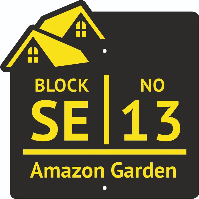 Customized Acrylic House Name Plate with House Number for Home Entrance Door Sign size in 8x 12 inch